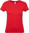 Rood basic t-shirts met ronde hals voor dames - katoen - 145 grams - rode shirts / kleding L (40)