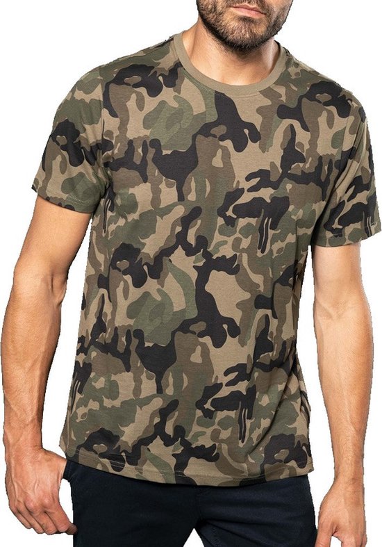 vredig Pebish team Camouflage t-shirt met korte mouwen voor heren - herenkleding - camouflage  kleding XL | bol.com