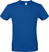 Blauw basic t-shirt met ronde hals voor heren - katoen - 145 grams - witte shirts / kleding 2XL (56)