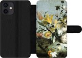 Bookcase Geschikt voor iPhone 12 telefoonhoesje - Bloemen - Oude meesters - Barok - Met vakjes - Wallet case met magneetsluiting