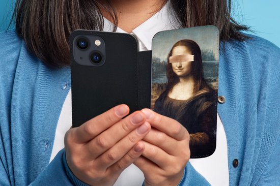 Bookcase pour iPhone 13 Mini Bookcase - Mona Lisa - Peinture - Peinture - Avec compartiments - Étui portefeuille avec fermeture magnétique