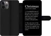 Bookcase Geschikt voor iPhone 11 Pro telefoonhoesje - Christmas definitie - Woordenboek - Spreuken - Quotes - Kerst - Met vakjes - Wallet case met magneetsluiting