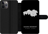 Bookcase Convient pour iPhone 11 Pro - Brabant du Nord - Zwart - Carte routière des Nederland - Avec poches - Étui portefeuille avec fermeture magnétique