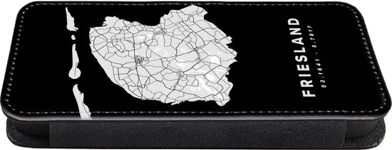 Bookcase pour iPhone 13 Pro Max Bookcase - Carte - Friesland - Pays- Nederland - Avec compartiments - Étui portefeuille avec fermeture magnétique