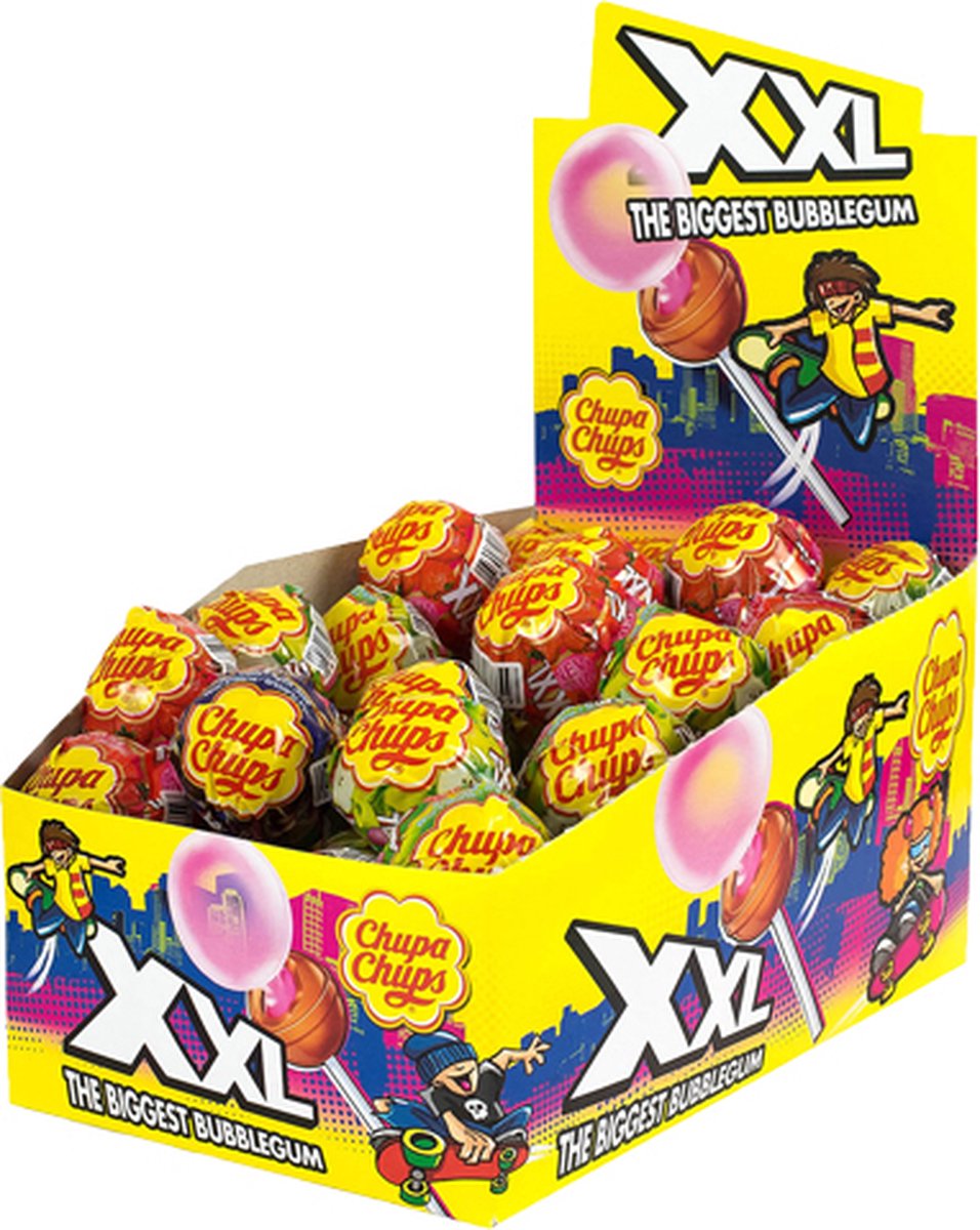Sucettes XXL Chupa Chups fourrées bubble gum - Nouvelle box de 60