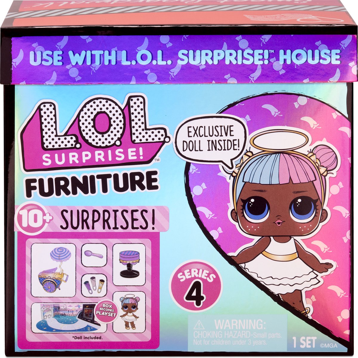 LOL Surprise Furniture B.B. Auto Shop with Spice Doll and 10+ Surprises,  Doll Car Set, Accessories,11.3 Ounces - Toys 4 U