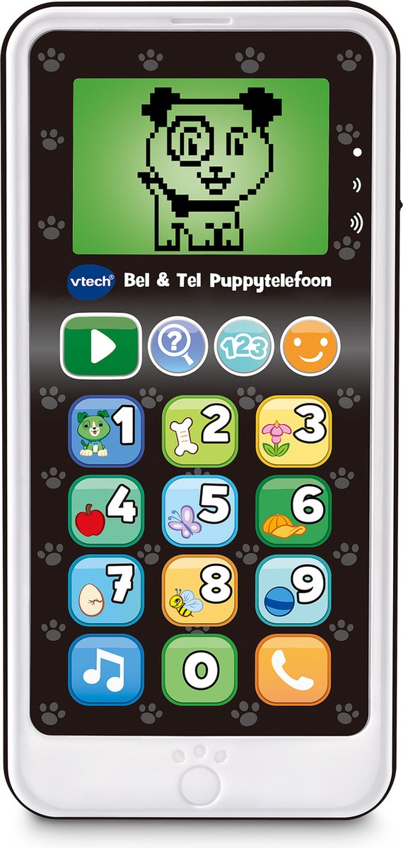 VTech Bel & Tel Puppytelefoon - Baby Telefoon - Interactief Mobieltje - Educatief Babyspeelgoed - Zwart/Wit - Vanaf 15 Jaar