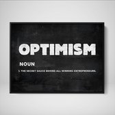 DEVICI Ingelijste Motiverende Wanddecoratie - Muurdecoratie - Optimism - Ingelijste Canvas Wall Art Ingelijste Wanddecoratie Kantoor Ingelijste Kunstposters & Kunstprints