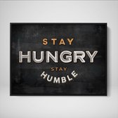 DEVICI Ingelijste Motiverende Wanddecoratie - Muurdecoratie - Stay Hungry, Stay Humble - Ingelijste Canvas Wall Art Ingelijste Wanddecoratie Kantoor Ingelijste Kunstposters & Kunstprints