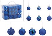 G. Wurm Kerstballen Kerstversiering - Ø3/4/6 cm - Set van 50 - Blauw