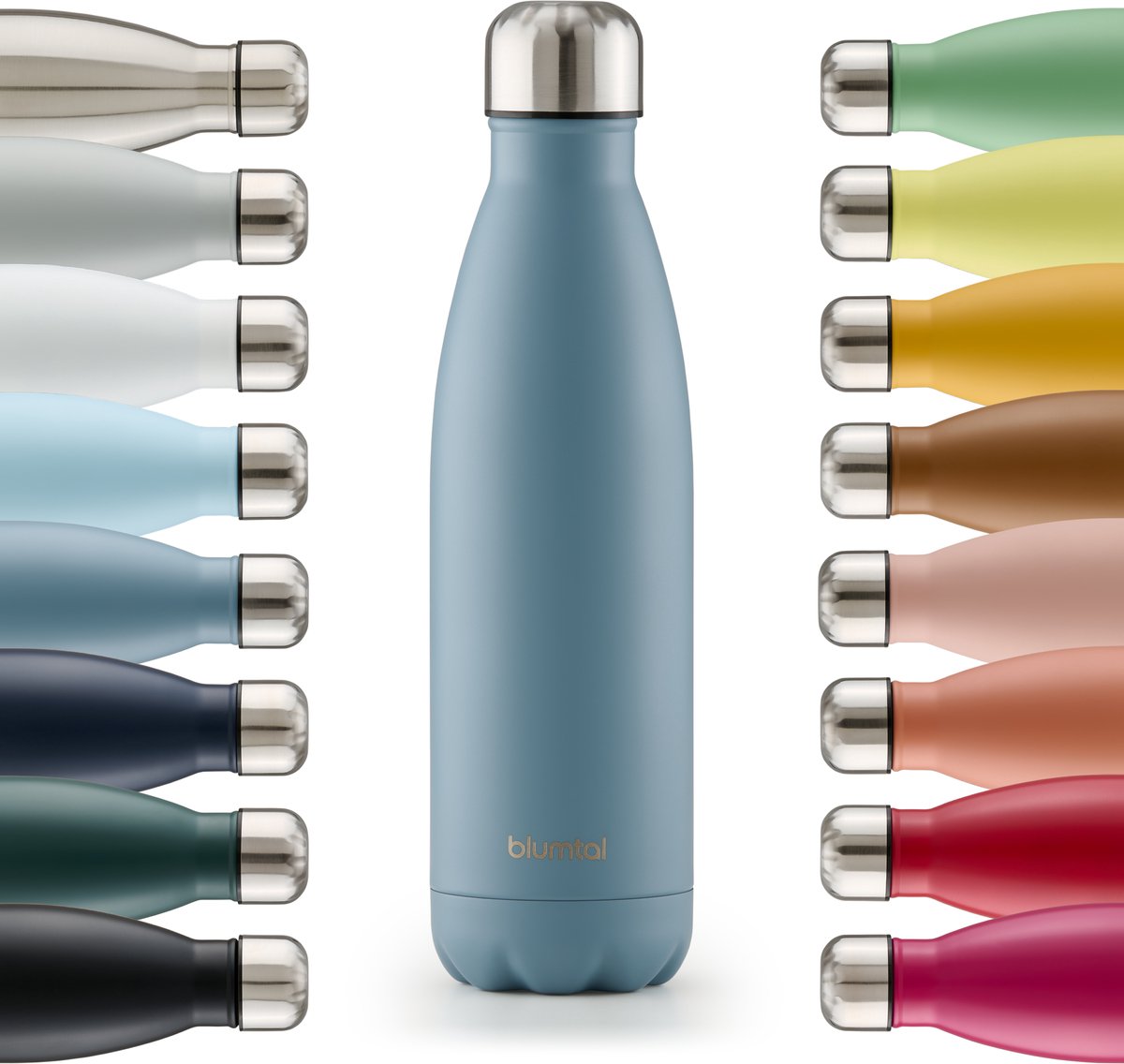 Blumtal Thermosfles - Met dubbele wand - Thermosbeker Koffie, Thee en Koele dranken - Travel Mug - 750ml - Dove Grey - Grijs Blauw