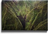 Walljar - Waterfall Hawaii - Muurdecoratie - Canvas schilderij