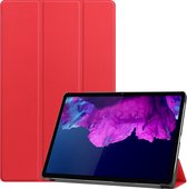 Lenovo Tab P11 Hoes Luxe Book Case Hoesje - Lenovo Tab P11 Hoes Cover (11 inch) - Rood