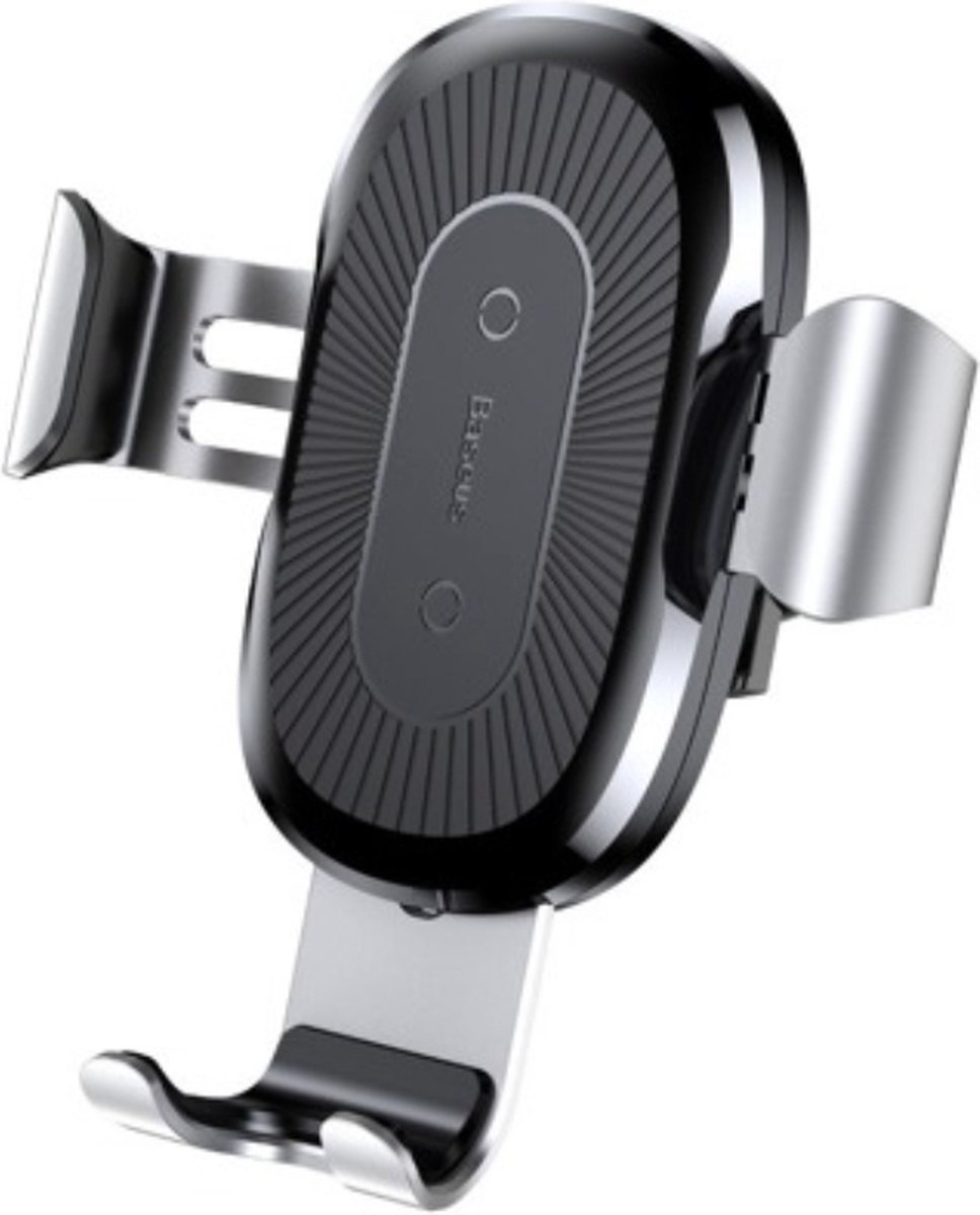 Baseus Qi draadloze oplader Gravity Dashboard Auto Houder Zwart Gravity Car Mount telefoonhouder, Geschikt voor iPhone, Galaxy, Sony, Lenovo, HTC, Huawei en andere smartphones (zilver) WXYL-0S