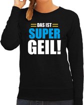 Apres ski trui Das ist supergeil zwart  dames - Wintersport sweater - Foute apres ski outfit/ kleding/ verkleedkleding L