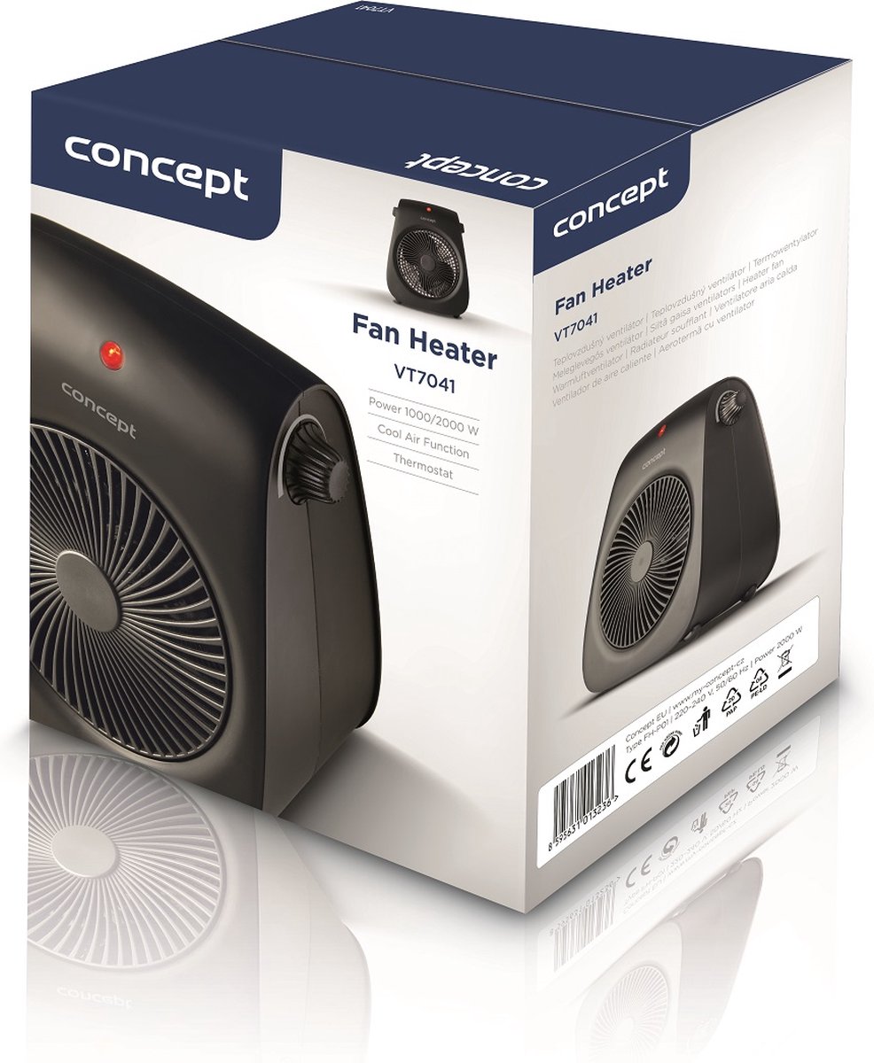 Concept VT7041 Ventilator – Met Warme Luchtstroom Functie – Ventileren en Verwarmen – Zwart — afbeelding 6