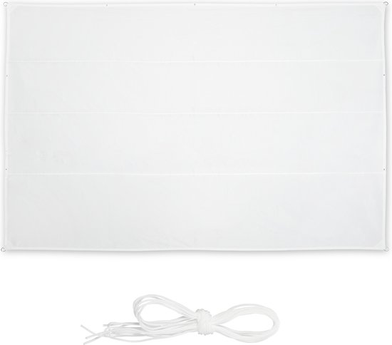JGS ® Rechthoekig Schaduwdoek voor Tuin en Balkon met UV-bescherming, 3 x 4 m, Crème Wit