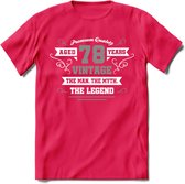 78 Jaar Legend T-Shirt | Zilver - Wit | Grappig Verjaardag en Feest Cadeau | Dames - Heren - Unisex | Kleding Kado | - Roze - S