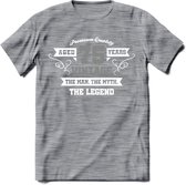 75 Jaar Legend T-Shirt | Zilver - Wit | Grappig Verjaardag en Feest Cadeau | Dames - Heren - Unisex | Kleding Kado | - Donker Grijs - Gemaleerd - XL