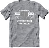 68 Jaar Legend T-Shirt | Zilver - Wit | Grappig Verjaardag en Feest Cadeau | Dames - Heren - Unisex | Kleding Kado | - Donker Grijs - Gemaleerd - XL