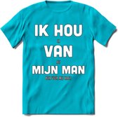 Ik Hou Van Mijn Man T-Shirt | Bier Kleding | Feest | Drank | Grappig Verjaardag Cadeau | - Blauw - L