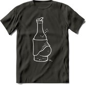 Bierbuik T-Shirt | Bier Kleding | Feest | Drank | Grappig Verjaardag Cadeau | - Donker Grijs - XL