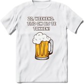 Zo Weekend, Tijd Om Bij Te Tanken T-Shirt | Bier Kleding | Feest | Drank | Grappig Verjaardag Cadeau | - Wit - S