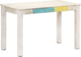 Decoways - Eettafel 120x60x76 cm massief mangohout wit