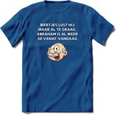 Biertjes lust hij maar al te graag T-Shirt | Grappig Abraham 50 Jaar Verjaardag Kleding Cadeau | Dames – Heren - Donker Blauw - XXL