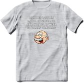 Biertjes lust hij maar al te graag T-Shirt | Grappig Abraham 50 Jaar Verjaardag Kleding Cadeau | Dames – Heren - Licht Grijs - Gemaleerd - L