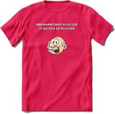 Abraham onze klusser T-Shirt | Grappig Abraham 50 Jaar Verjaardag Kleding Cadeau | Dames – Heren - Roze - XXL