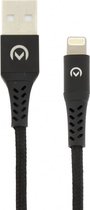 Mobilize Nylon USB-A naar Apple Lightning Kabel 1 Meter - Zwart