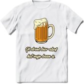 Ik Drink Bier Alsof Het Mijn Baan IsT-Shirt | Bier Kleding | Feest | Drank | Grappig Verjaardag Cadeau | - Wit - 3XL
