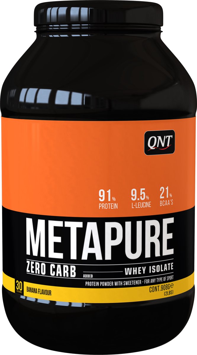 Goedkoopste QNT Metapure Whey Protein Isolate 908 gram Banana
