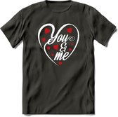 You and My - Valentijn T-Shirt | Grappig Valentijnsdag Cadeautje voor Hem en Haar | Dames - Heren - Unisex | Kleding Cadeau | - Donker Grijs - M
