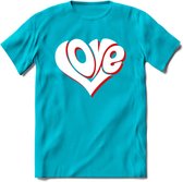 Love - Valentijn T-Shirt | Grappig Valentijnsdag Cadeautje voor Hem en Haar | Dames - Heren - Unisex | Kleding Cadeau | - Blauw - 3XL