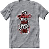 My Favorite Place Is You - Valentijn T-Shirt | Grappig Valentijnsdag Cadeautje voor Hem en Haar | Dames - Heren - Unisex | Kleding Cadeau | - Donker Grijs - Gemaleerd - L