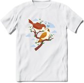 Lovebirds - Valentijn T-Shirt | Grappig Valentijnsdag Cadeautje voor Hem en Haar | Dames - Heren - Unisex | Kleding Cadeau | - Wit - 3XL