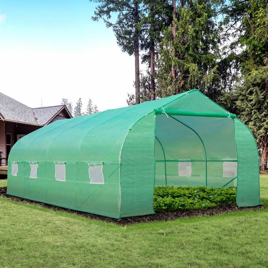 Outsunny tuinkas broeikas mobiel 250 x 200 x 200 cm transparant