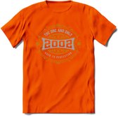 2002 The One And Only T-Shirt | Goud - Zilver | Grappig Verjaardag  En  Feest Cadeau | Dames - Heren | - Oranje - 3XL