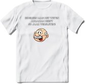 Iedereen mag het weten T-Shirt | Grappig Abraham 50 Jaar Verjaardag Kleding Cadeau | Dames – Heren - Wit - XL