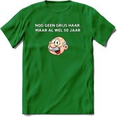 Nog geen grijs haar maar wel 50 jaar T-Shirt | Grappig Abraham 50 Jaar Verjaardag Kleding Cadeau | Dames – Heren - Donker Groen - M