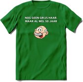 Nog geen grijs haar maar wel 50 jaar T-Shirt | Grappig Abraham 50 Jaar Verjaardag Kleding Cadeau | Dames – Heren - Donker Groen - L