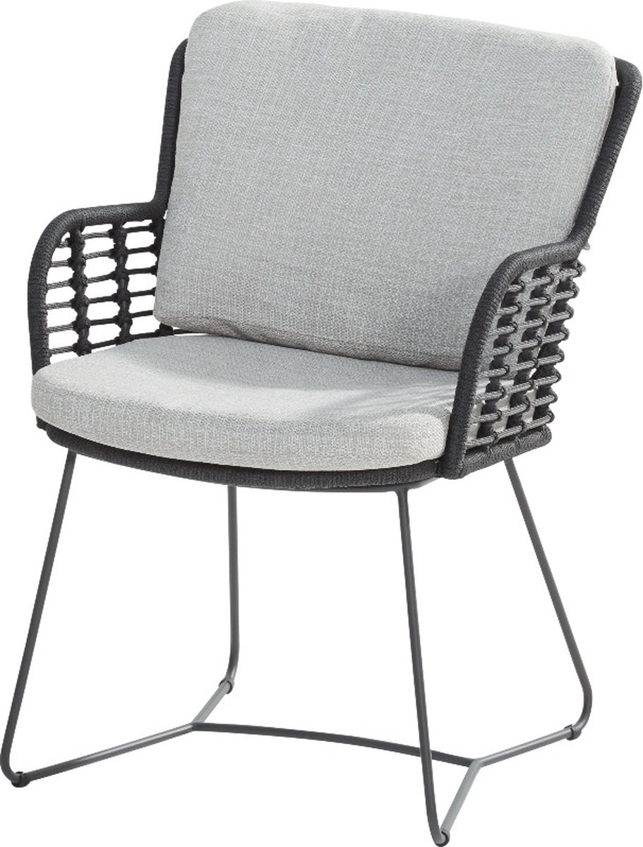 Bol.com 4 Seasons Outdoor Fabrice lounge dining stoel - donker grijs aanbieding