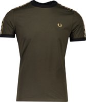 Fred Perry T-shirt Groen Aansluitend - Maat L - Heren - Lente/Zomer Collectie - Katoen