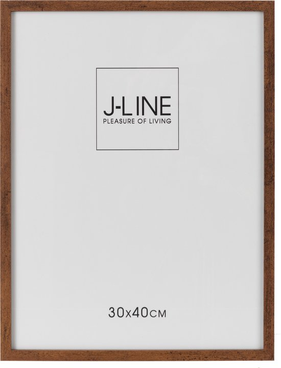 J-Line fotolijst - fotokader Basic - hout - donkerbruin - extra large - 2 stuks