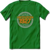 1927 Limited Edition Ring T-Shirt | Zilver - Goud | Grappig Verjaardag en Feest Cadeau Shirt | Dames - Heren - Unisex | Tshirt Kleding Kado | - Donker Groen - S