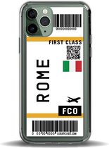 iPhone 12/12 Pro case vliegticket Rome - Transparant - hoesje - iPhone 12/12 Pro