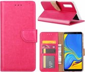 LuxeBass Hoesje geschikt voor Samsung Galaxy A7 2018 - Bookcase Roze - portemonnee hoesje - telefoonhoes - gsm hoes - telefoonhoesjes