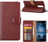 LuxeBass Hoesje geschikt voor Nokia 8 - Bookcase Bruin - portemonnee hoesje - telefoonhoes - gsm hoes - telefoonhoesjes